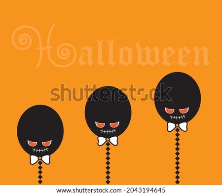 Happy halloween festival illustration  Ghost balloons are smiling.