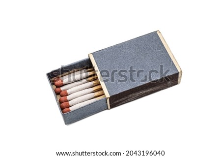 old box matches with wind resistant matchsticks Royalty-Free Stock Photo #2043196040