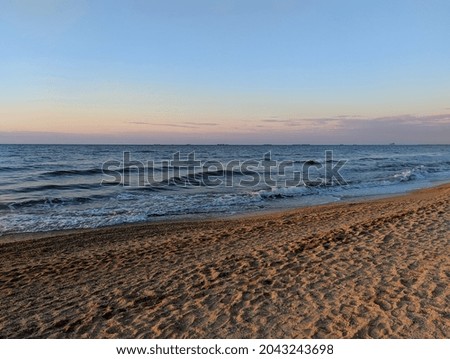 evening on the sea beach
