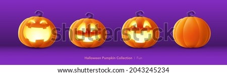 Pumpkin set of Halloween - Fun expression Royalty-Free Stock Photo #2043245234