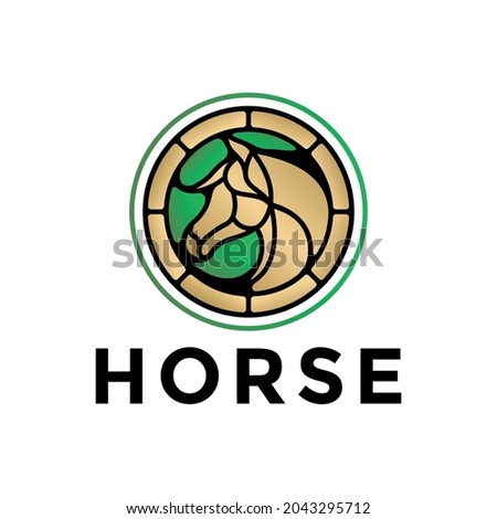 abstract futuristic horse logo design 