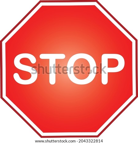 Traffic Stop Sign illustration clip art. Wall Red Stop Sign Vector