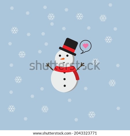 The collection of cute snowman wear a winter theme. Graphic resource about winter and christmas for content , banner, sticker label and greeting card