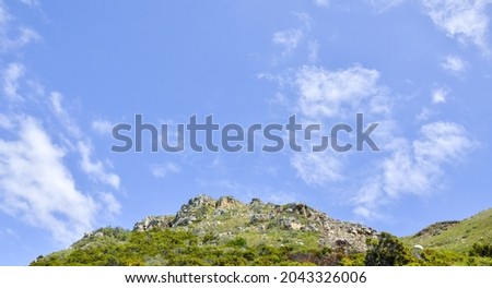 Background of the blue sky and Cape Town Mountain 