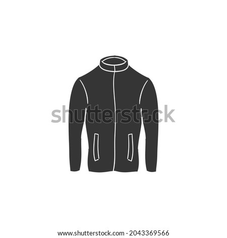 Sport Jacket Icon Silhouette Illustration. Clothes Vector Graphic Pictogram Symbol Clip Art. Doodle Sketch Black Sign.