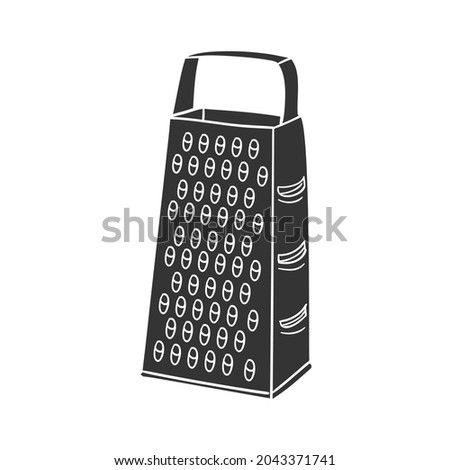 Kitchen Grater Icon Silhouette Illustration. Cooking Tools Vector Graphic Pictogram Symbol Clip Art. Doodle Sketch Black Sign.