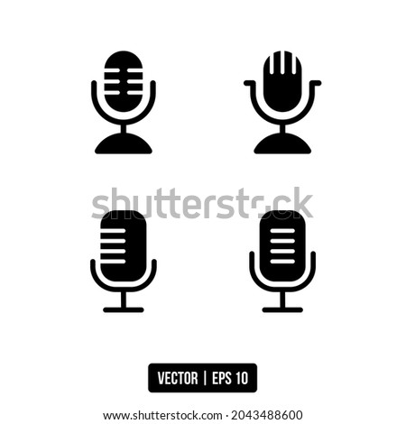 the best vector microphone glyph icon for your design project