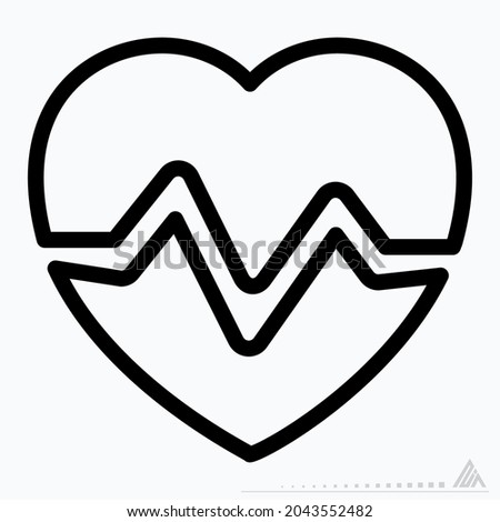 Icon Vector of Heart - Line Style - Simple illustration, Editable stroke, Design template vector, Good for prints, posters, advertisements, announcements, info graphics, etc.