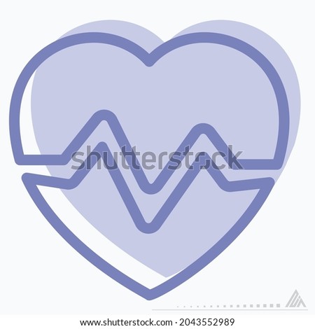 Icon Vector of Heart - Two Tone Style- Simple illustration, Editable stroke, Design template vector, Good for prints, posters, advertisements, announcements, info graphics, etc.