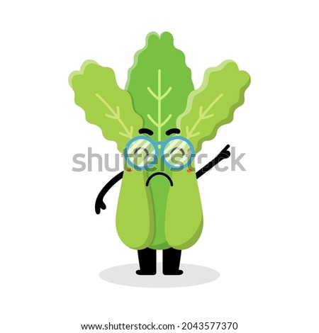 spinach character wearing glasses illustration design