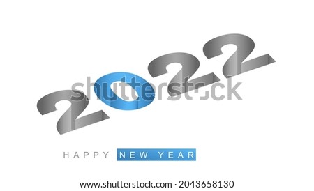2022 new year vector illustration. Text ilussion style design. Greeting card, flyer, calendar design.