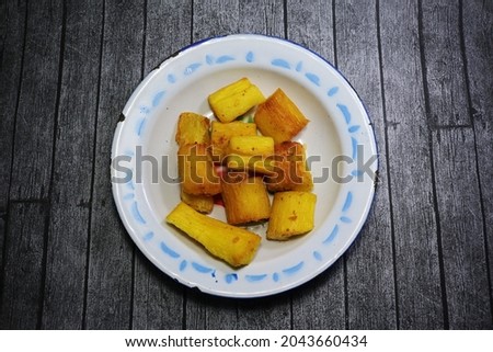 fried cassava, famous traditional snack in Indonesia