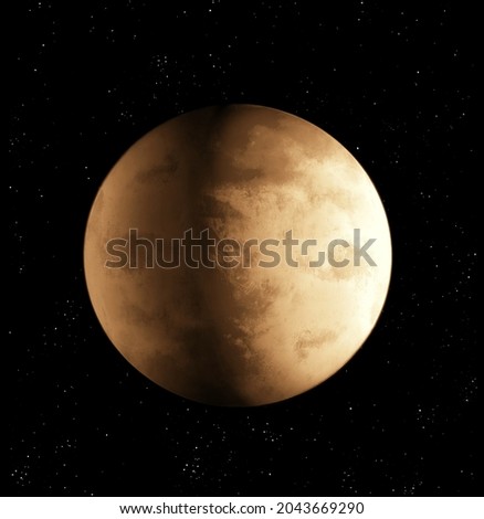 Planetary moon on a black background  Royalty-Free Stock Photo #2043669290