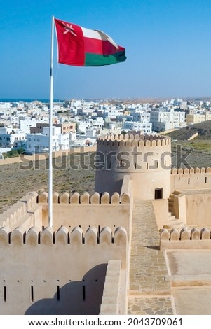 Historic fortification, Sunaysilah Castle or Fort in Sur, Sultanate of Oman, Middle East