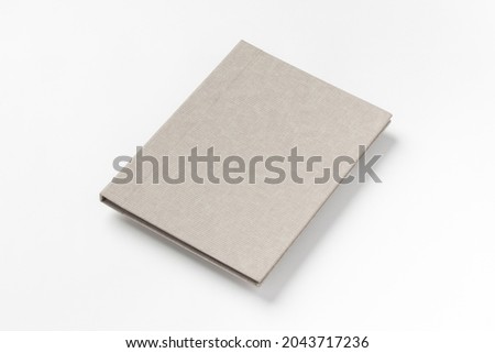 Grey hardcover book, isolated on white background