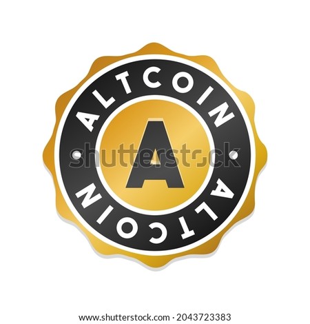 Atlcoin Blockchain Coin Badge Icon Seal. Illustration Vector Stamp Design. Vintage Retro Style Insignia.