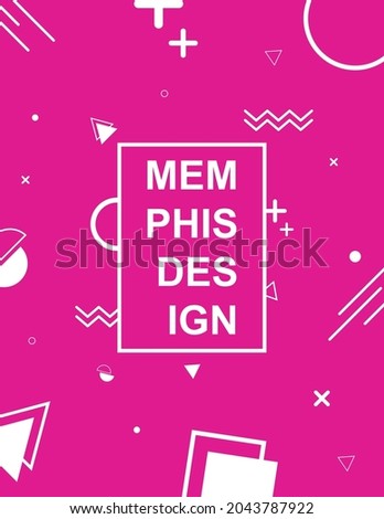 Memphis Design Style Poster. Geometric Shapes, Abstract Composition Vector.