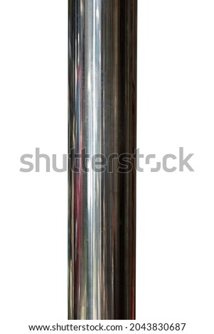 shiny metal pole isolated on white background. High quality photo