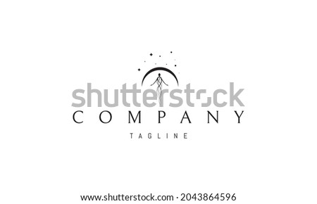 Vector logo on which an abstract image of a soul flying into space. Royalty-Free Stock Photo #2043864596