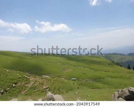 Toli Peer: Hilltop Area Tehsil Rawalakot in the Poonch District of Azad Kashmir. Its approximate elevation is about 8800 ft above the sea level. About 30Km from Rawalakot. Royalty-Free Stock Photo #2043917549