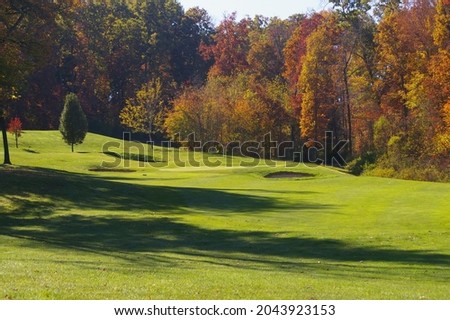 golf greens in the fall Royalty-Free Stock Photo #2043923153