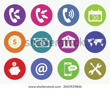 icons.Simple flat vector icons set.vector for business card and website.