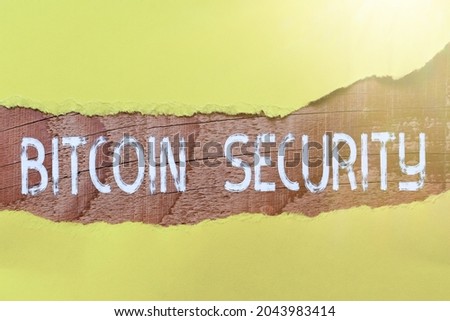 Text caption presenting Bitcoin Security. Word Written on funds are locked in a public key cryptography system Brainstorming New Ideas And Inspiration For Solutions Breakthrough Problems