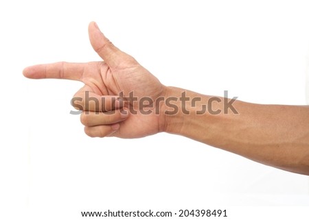 Hand shown symbol on isolated white background for graphic designer