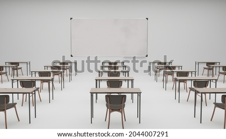 Education the room is empty because
 outbreak of virus disease Royalty-Free Stock Photo #2044007291