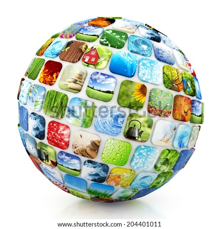 Sphere of colorful images