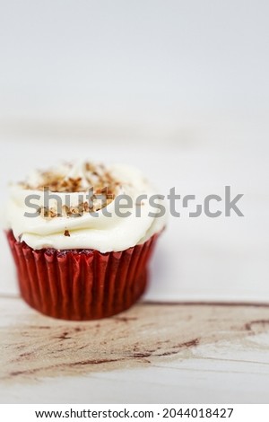 Red Velvet Cupcake with Pecan Frosting