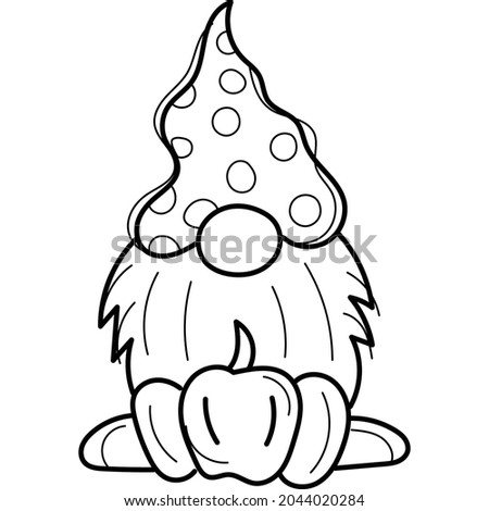 fall halloween gnome hand drawn doodle clip art illustration. Vector EPS10