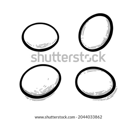 Chicken eggs isolated in white background. Eggs for breakfast or other cooking needs. Hand drawn vector illustration