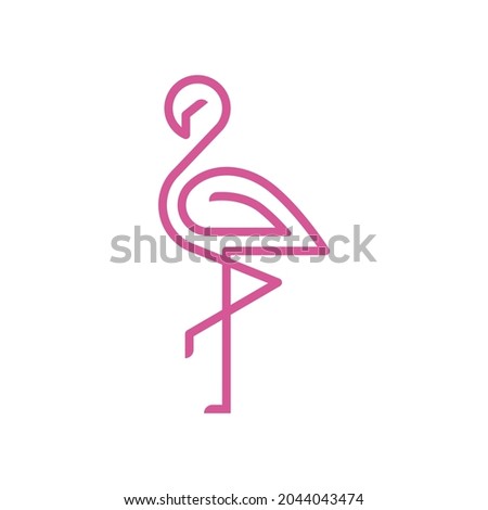 flamingo simple modern logo design Royalty-Free Stock Photo #2044043474