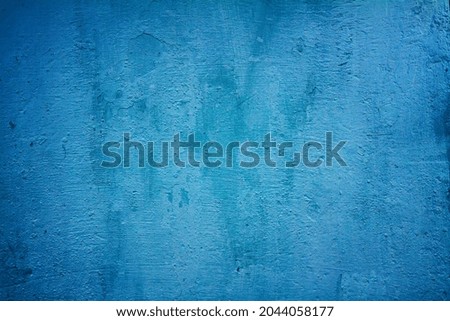 blue concrete background, old grunge plaster wall