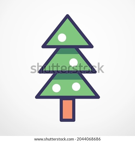 Christmas Tree flat line Vector illustration.