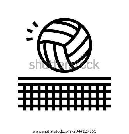 volleyball sport game line icon vector. volleyball sport game sign. isolated contour symbol black illustration