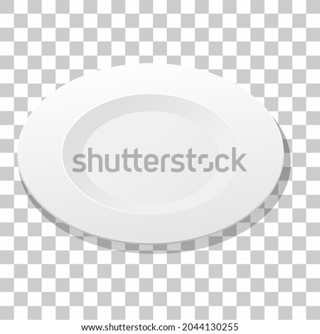 White plain plate on transparent background illustration