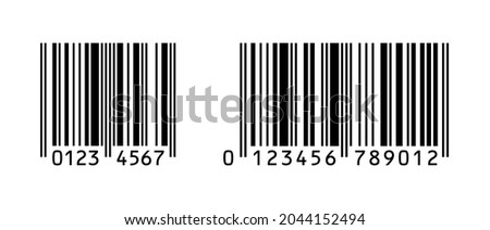 EAN-8 and EAN-13 barcodes isolated on white background. Vector