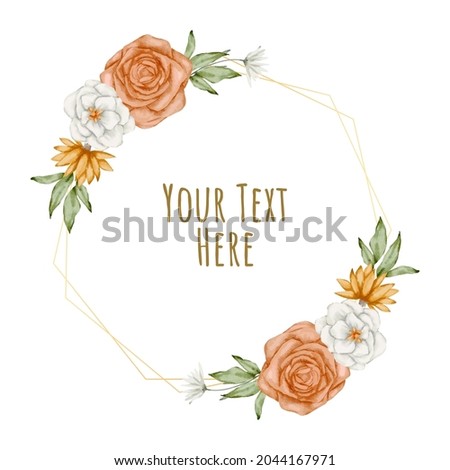 Floral Frame wreaths. Set of frame watercolor flowers. Watercolor colorful bouquet alstroemeria flower. Floral botanical flower. for graphic designer decorate, product design and card