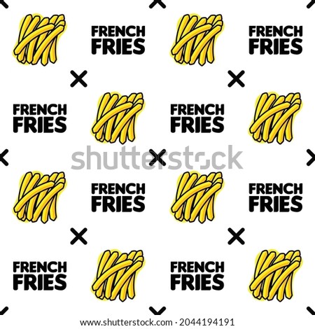 Fries Fastfood Wrapping Seamless Pattern Printing