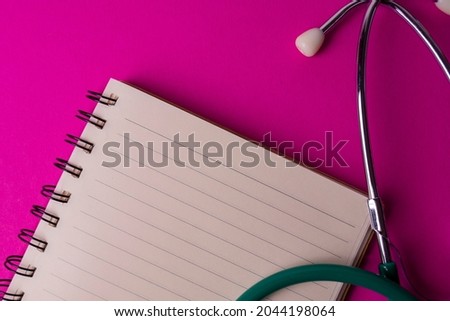 medical record on pink background