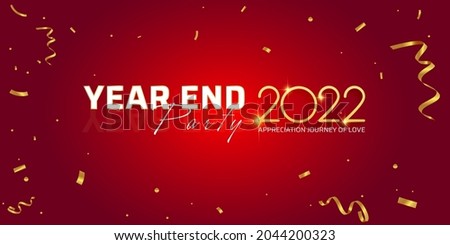 End of year sale and happy new year banner template design Royalty-Free Stock Photo #2044200323