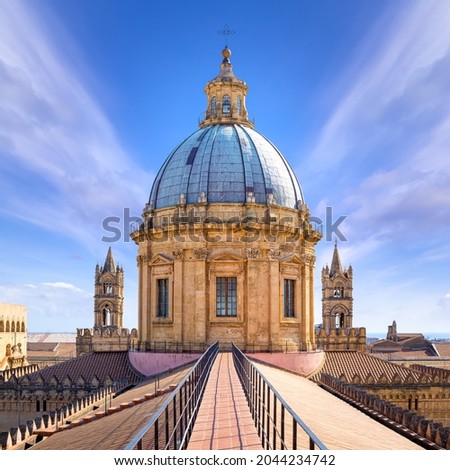 the dome of the famous palermo cathedral Royalty-Free Stock Photo #2044234742