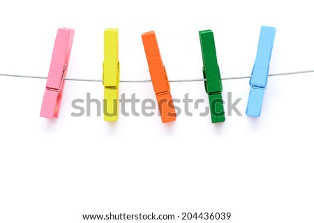 colorful wooden clothespin Royalty-Free Stock Photo #204436039