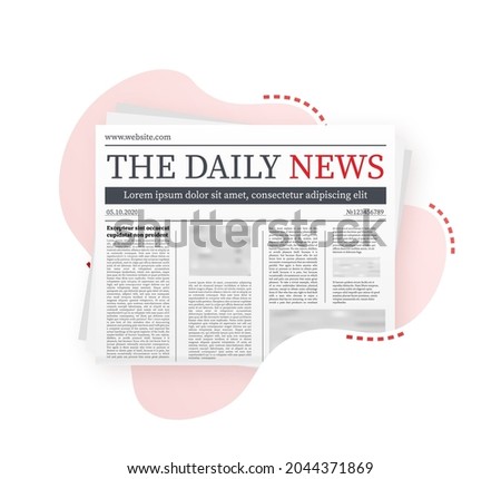 Vector mock up of a blank daily newspaper. Fully editable whole newspaper in clipping mask. Vector stock illustration.