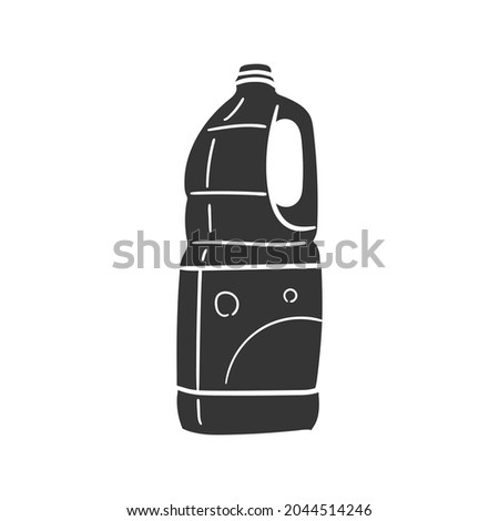 Detergent Bottle Icon Silhouette Illustration. Home Work Chores Vector Graphic Pictogram Symbol Clip Art. Doodle Sketch Black Sign.