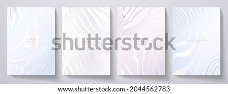 Modern elegant cover design set. Luxury fashionable background with abstract line pattern in silver, blue, color. Elite premium vector template for menu, brochure, flyer layout, presentation Royalty-Free Stock Photo #2044562783