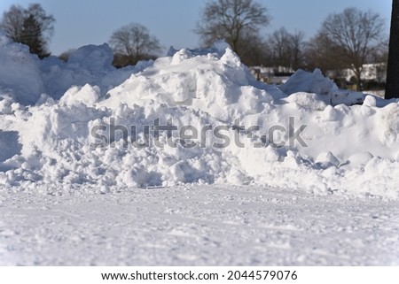 Pile of snow after the blizzard.