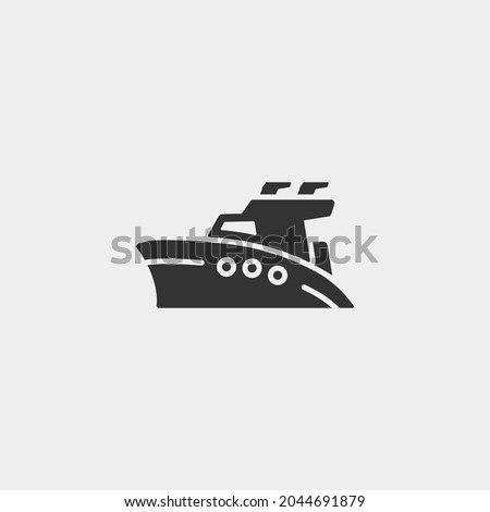 Boat vector icon illustration sign